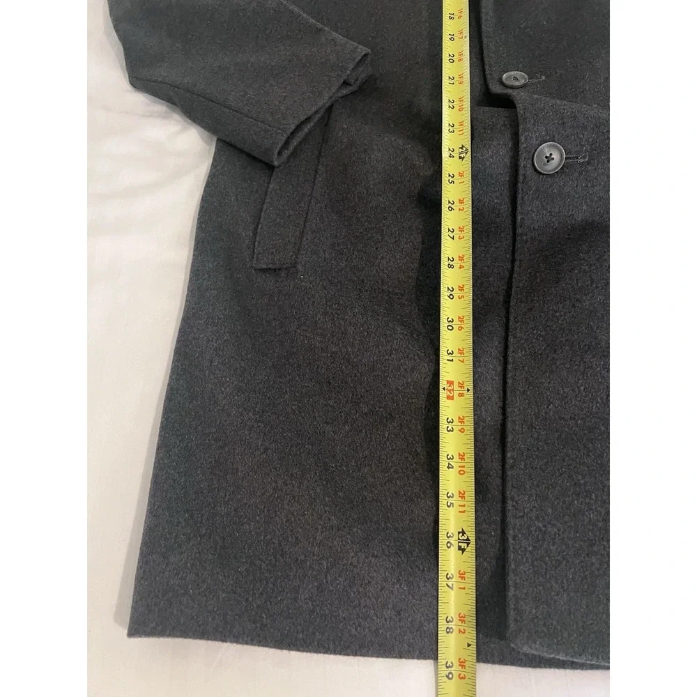 Pronto Uomo Long Overcoat Men's‎ 46R Grey Wool Single Breasted